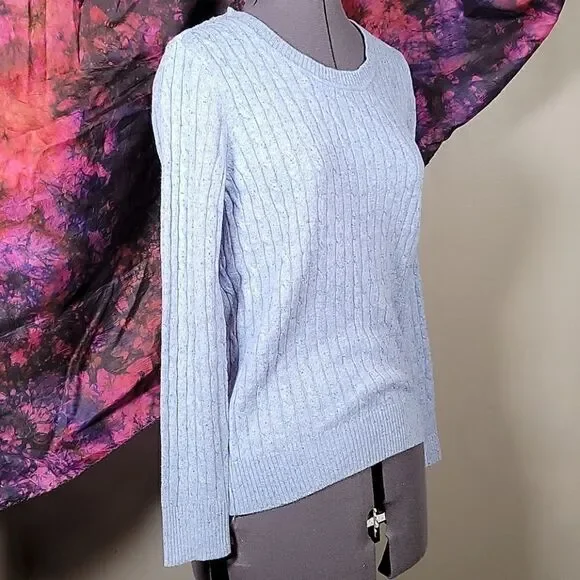 Karen Scott Crewneck Cable-Knit Sweater Sz S - Picture 2 of 11